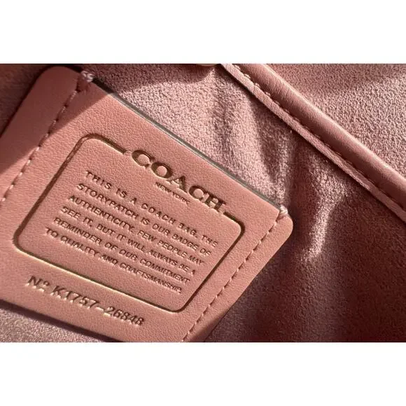 COACH Parker with colorblock quilting and rivets Peony NWT - Picture 6 of 13